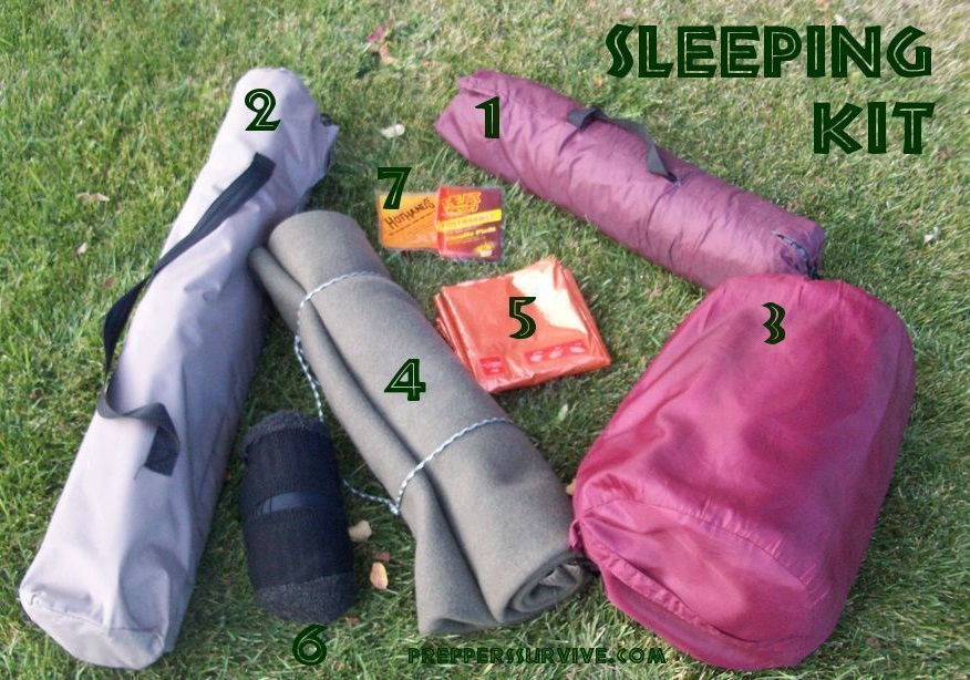 Survival Sleeping Kit - Emergency Sleeping Supplies - 7 Sleeping Gear Supplies for Camping