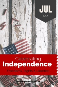 July Celebrating Independence - Prepper Calender