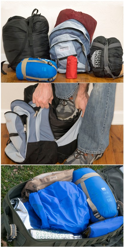 How to pack a sleeping bag in a bug out bag