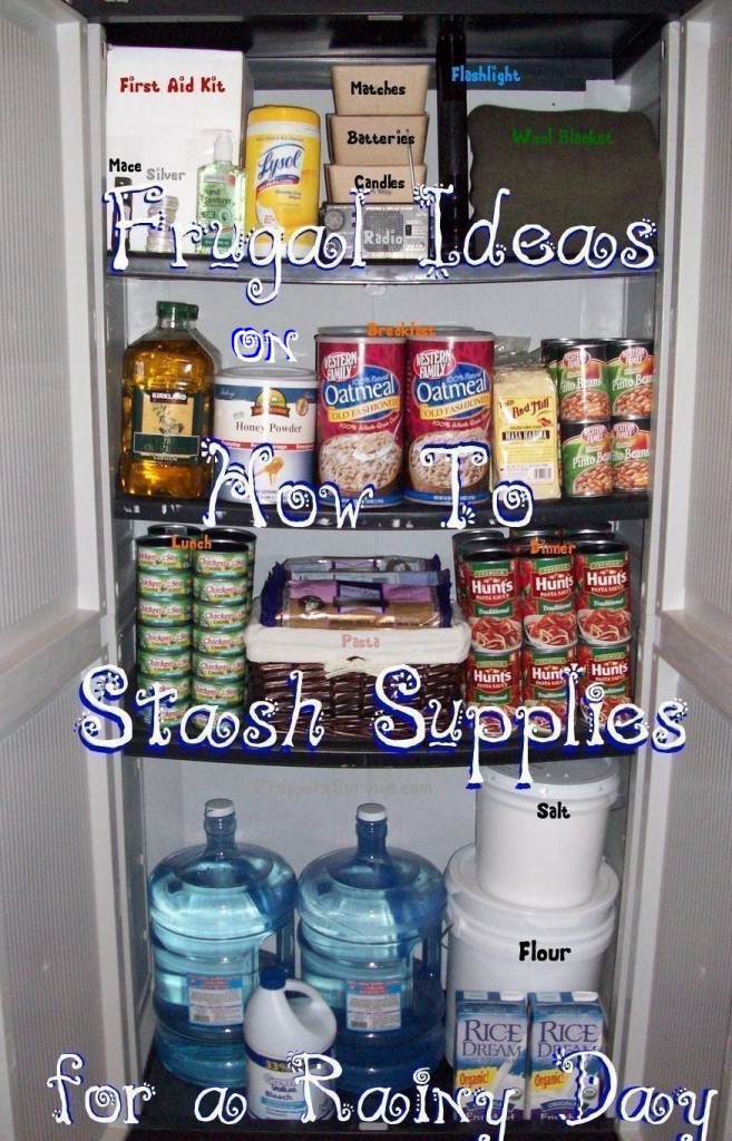 stashing survival supplies - frugal prepper