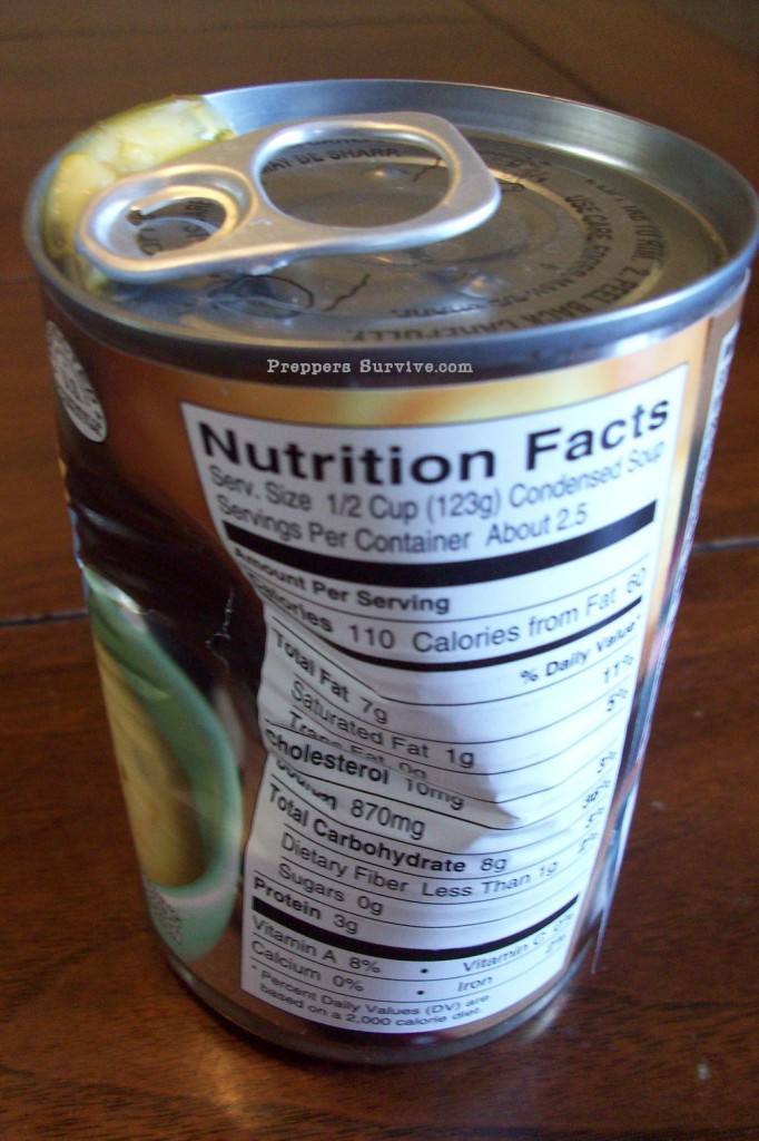 dented can - canned food gone bad - Food Storage - Preppers Survive