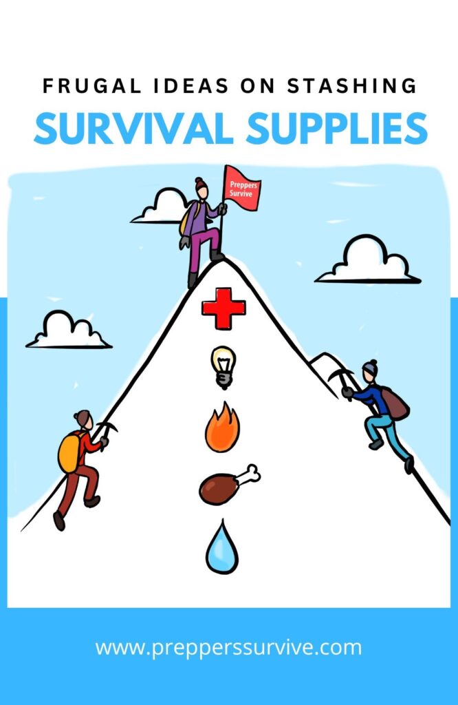 Frugal Prepping - See step-by-step examples of how I was able to get frugal prepping gear. Stashing survival supplies
